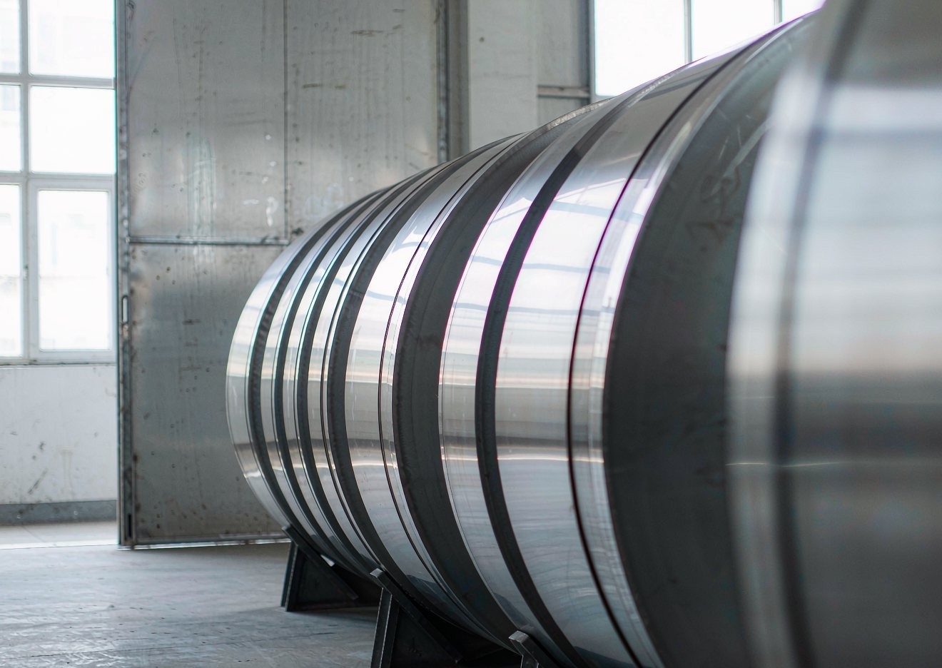 Stainless steel clad plates stacked in the Xinzhonglei works
