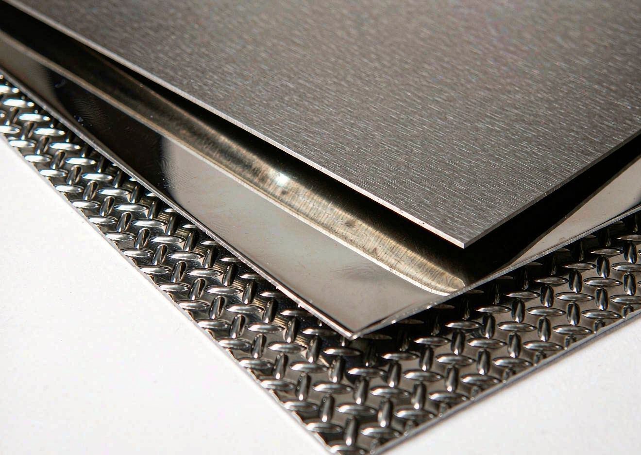 Brushed, mirror and embossed stainless steel surface finishes